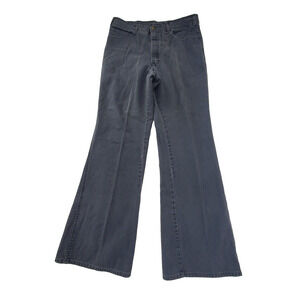 Vintage RARE Gap Jeans Bell Bottom Flare Women's Black 32" Faded 60s 70s Hippie